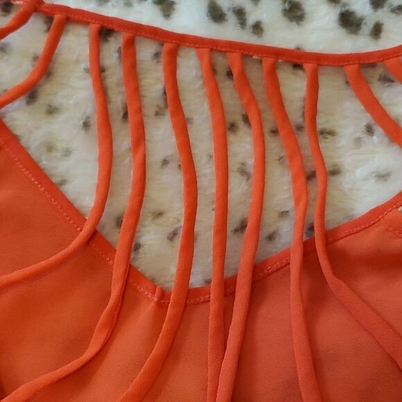 A'gaci Women's Orange Sleeveless top - Picture 3 of 9
